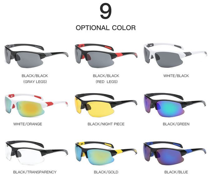Cycling Running Sports Polarized Sunglasses Rectangle Half Rim Women Men 5