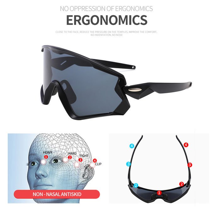 Windproof 145MM BSCI Full Frame Cycling Glasses Men Women TR90 Road Bike Glasses 4