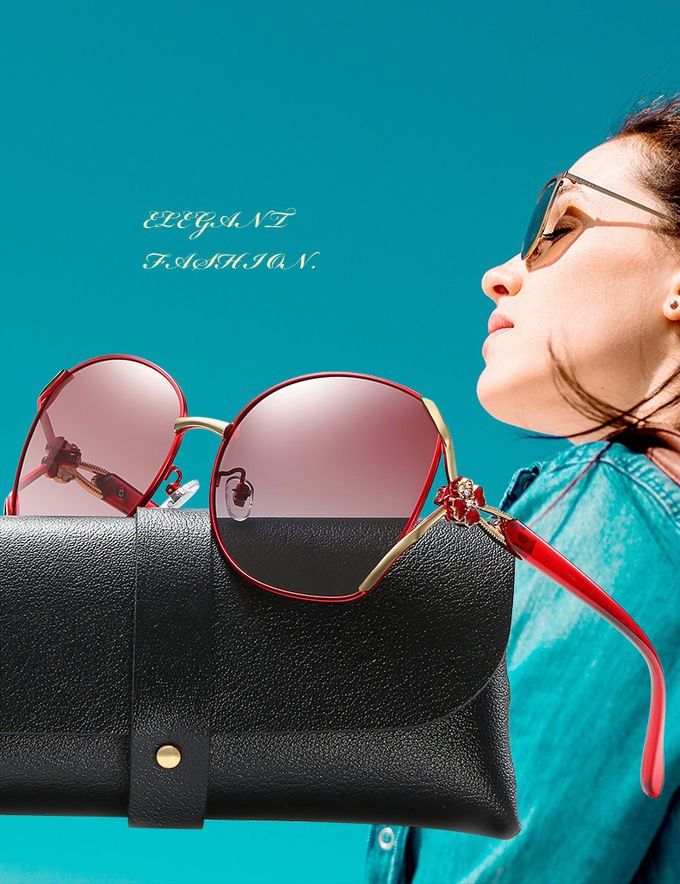 UV400 Metal Polarized Sunglasses Retro TAC Four Leaf Clover Sunglasses 0