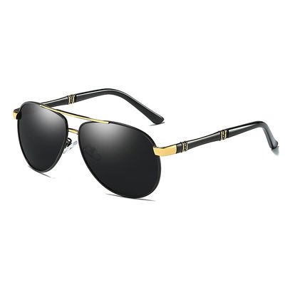 Color Film Glasses Case Men'S Metal Frame Polarized Sunglasses UV400 Resin Lens
