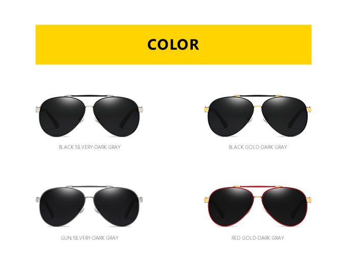 Fashion Metal Frame Polarized Sunglasses Black UV400 Oversized Metal Frame Glasses 0