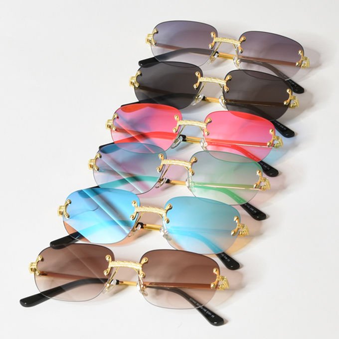 UV400 Vintage Oval Sunglasses Small Metal Frame Candy Color 0