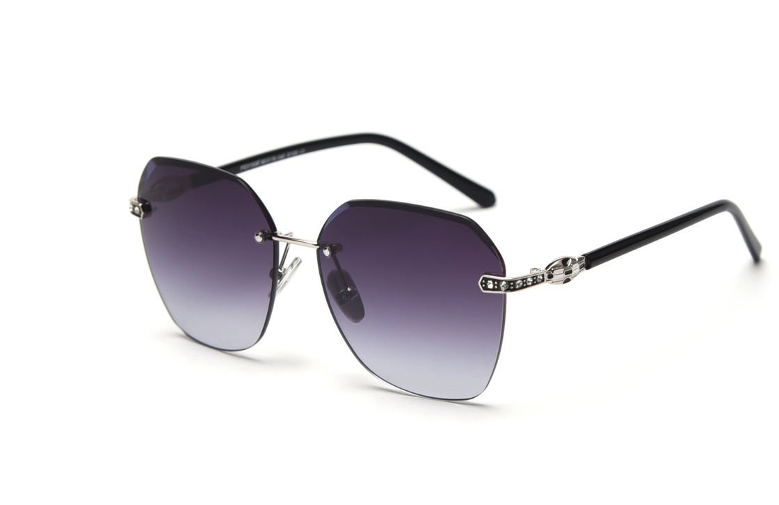buy Gradient Shades Rimless Mirror Sunglasses UV 400 Protection  Crystal Decoration online manufacturer