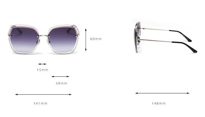 Adult Metal Frame Polarized Sunglasses Hollow Gradient Lens Rimless Designer 5