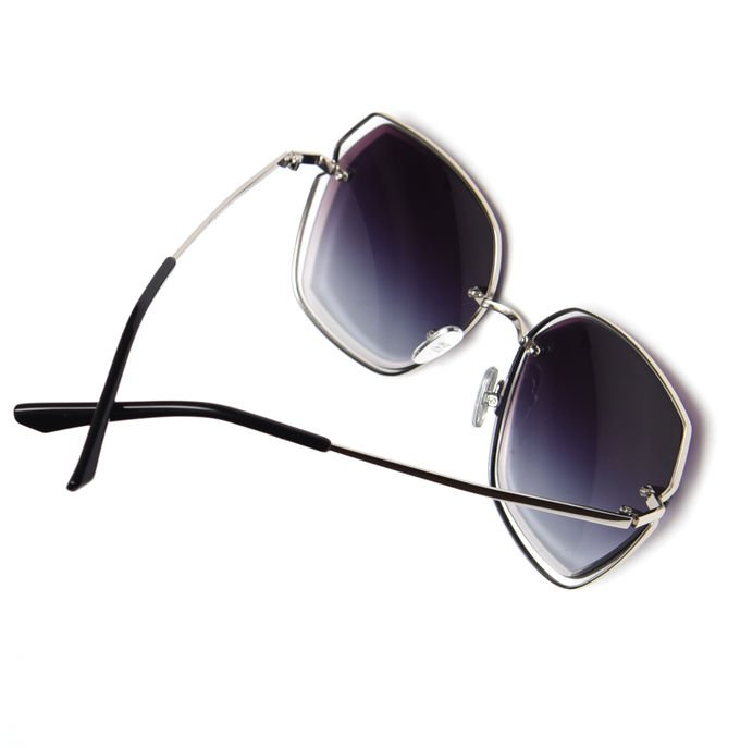 Adult Metal Frame Polarized Sunglasses Hollow Gradient Lens Rimless Designer 0