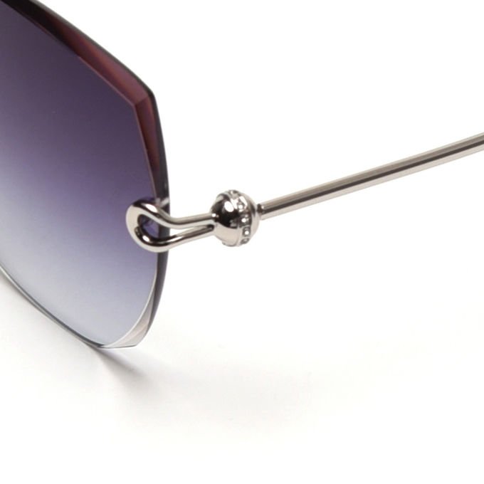 Rimless Women UV400 Metal Frame Polarized Sunglasses Oversized Gradient 2