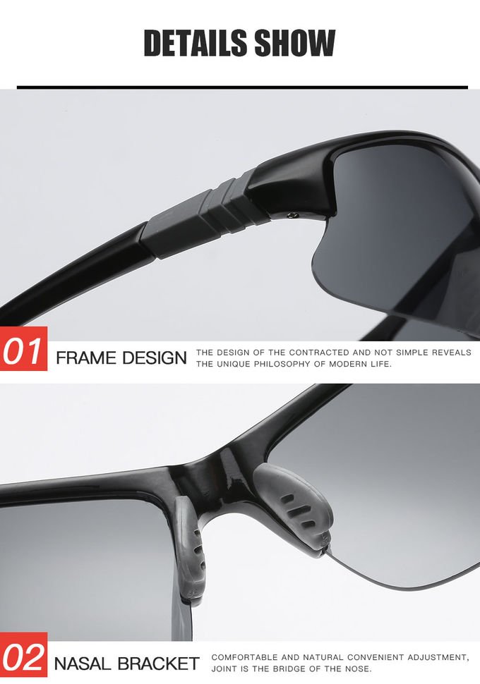 Cycling Running Sports Polarized Sunglasses Rectangle Half Rim Women Men 3