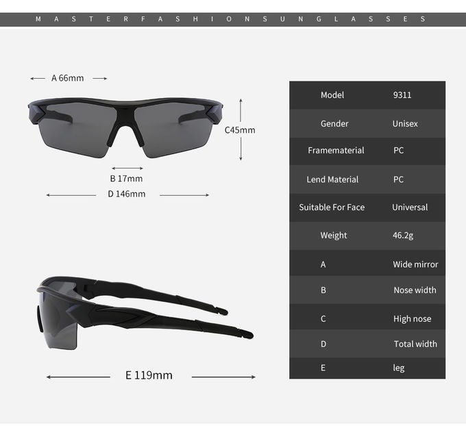 Designer Polarized Cycling Sports Sunglasses Outdoor Anti Sand Wind 1