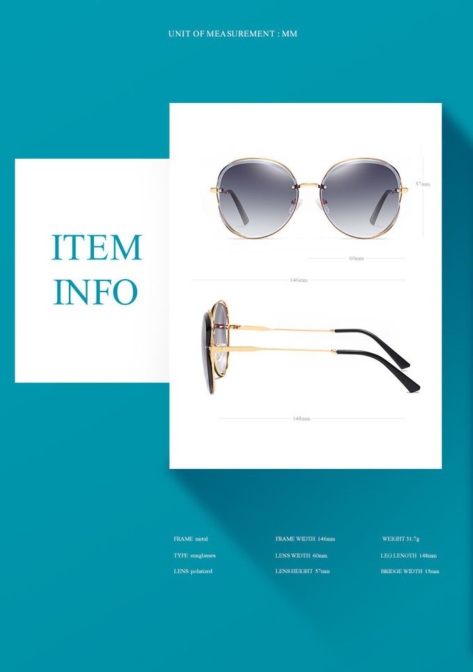 Luxury 146MM Cat Eye Square Sunglasses Authentic Italy BSCI Ladies Designer Sunglasses 1