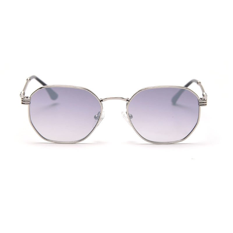 China Men Women Polygon Frame Sunglasses Reflective Personality Small Frame Plain Lens Glasses company
