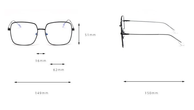 Silver Alloy Square Big Frame Glasses Men Women Unisex Decoration Transparent Frame Glasses 10