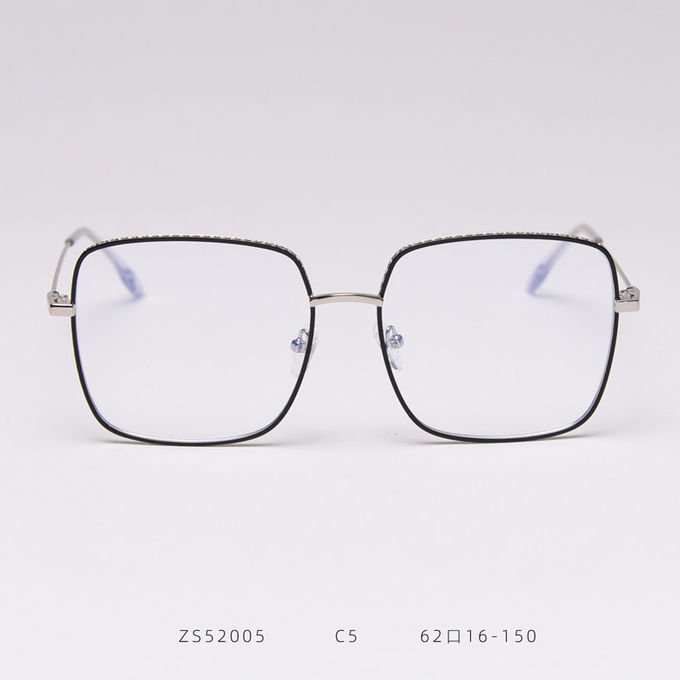 Silver Alloy Square Big Frame Glasses Men Women Unisex Decoration Transparent Frame Glasses 1