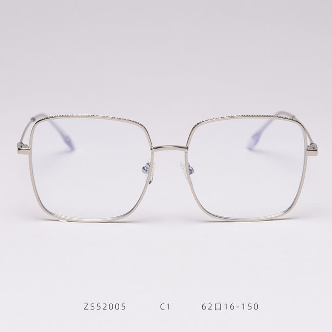 Silver Alloy Square Big Frame Glasses Men Women Unisex Decoration Transparent Frame Glasses 5