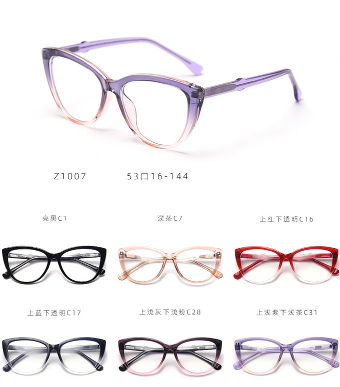 Optical Frame Eyeglasses TR90 Female Stylish 139MM Frame Width 12