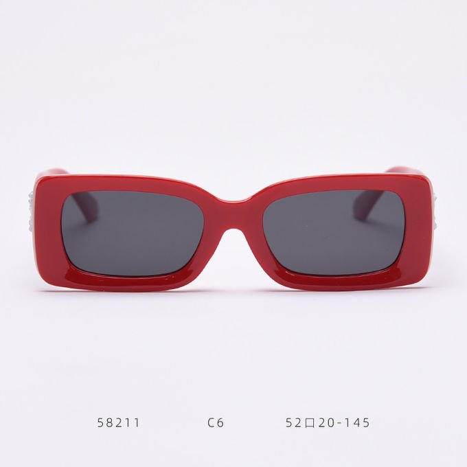 Colorful Lens Small 143MM Trendy Rectangle Frame Sunglasses BSCI TR90 3