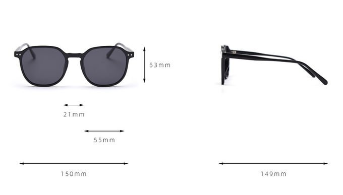 European American Square Frame Polarized Sunglasses Ins Photo Men Women 11