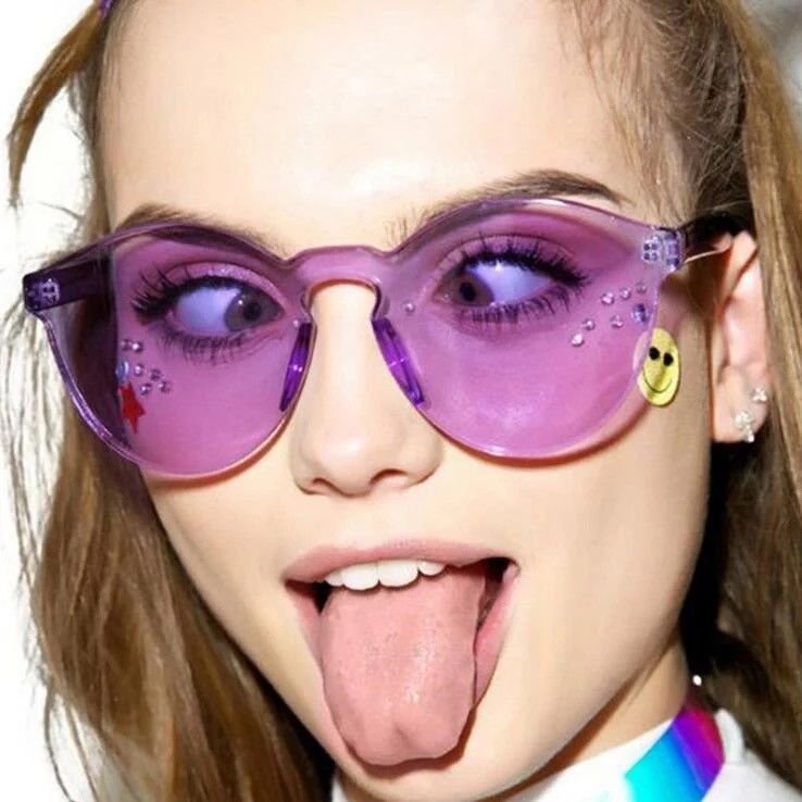 buy Colorful One Piece Lens Transparent Round Retro Hot Sale Sunglasses online manufacturer