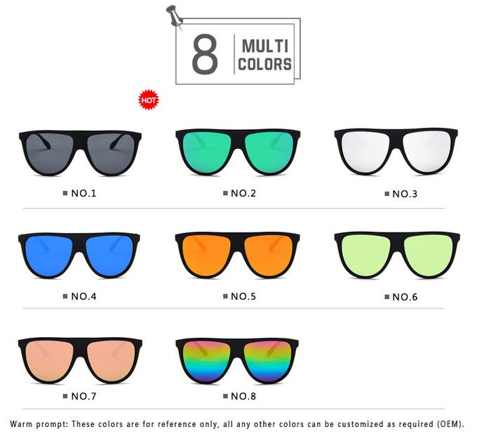 Vintage Retro BSCI Flat Top Sunglasses Thin Shadow Luxury Designer Large Black Shades 12