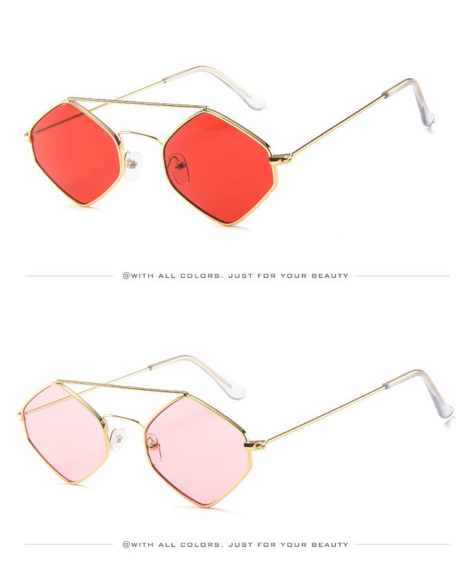 Diamond Women Men Retro Outdoor Metal Frame Sunglasses UV400 1