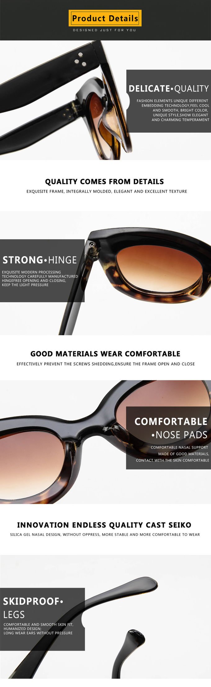Butterfly Frame Sunglasses Fashionable Unisex Square Solaires 7