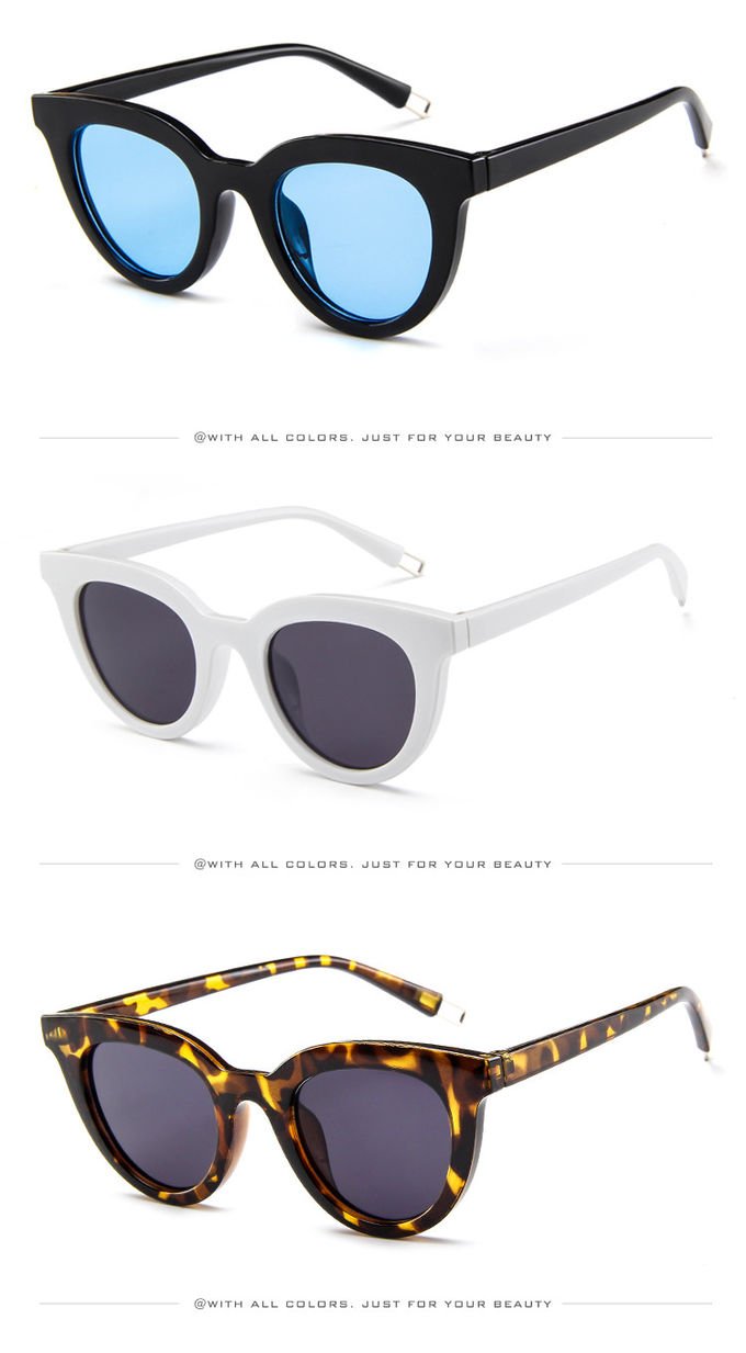 UV400 Round Women Retro Ladies Oval Sunglasses Acrylic Lens 2