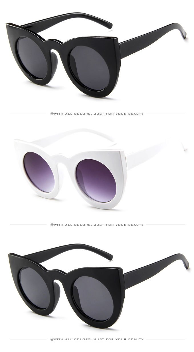 Butterfly Cat Eye Glasses Plastic Frame Clear Gradient Lens Sunglasses 3