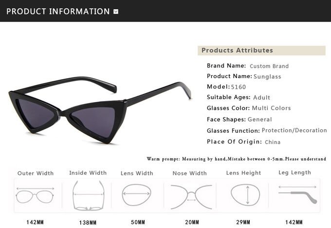 Triangle UV400 Vintage Women Retro Cat Eye Sunglasses 7