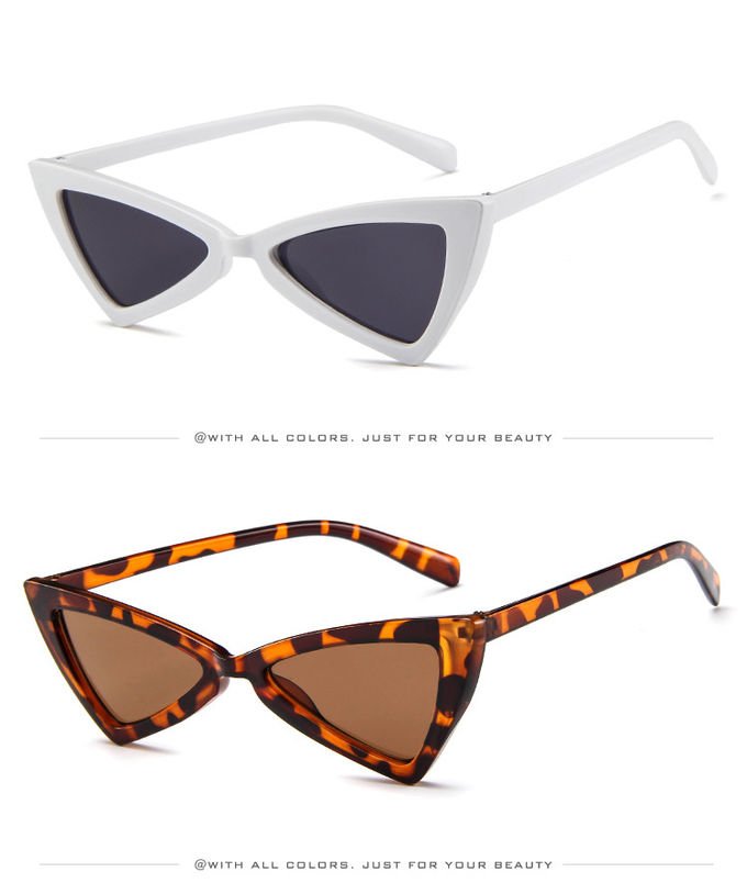 Triangle UV400 Vintage Women Retro Cat Eye Sunglasses 3