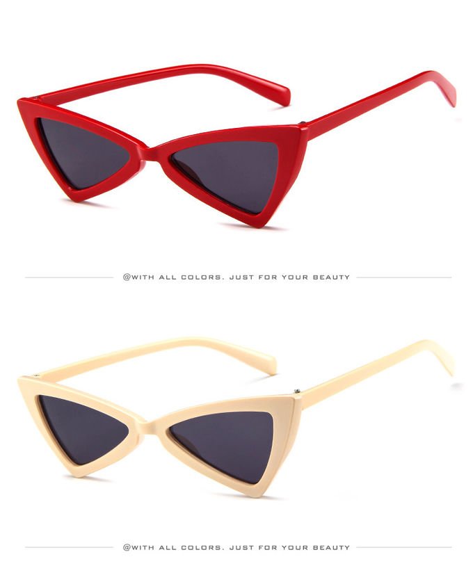 Triangle UV400 Vintage Women Retro Cat Eye Sunglasses 2