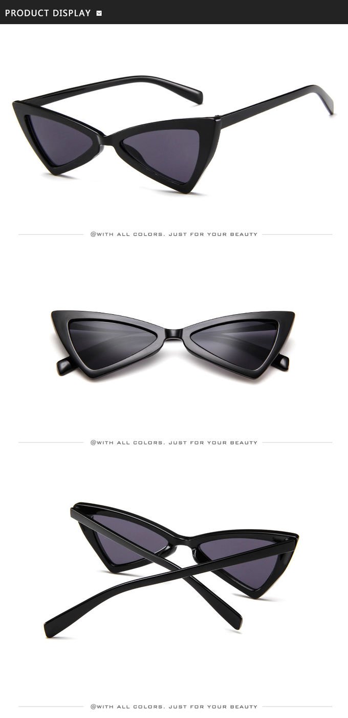 Triangle UV400 Vintage Women Retro Cat Eye Sunglasses 5