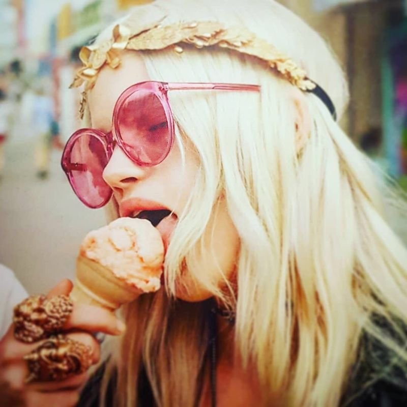 buy Big Frame Retro Jelly Color Round Frame Sunglasses Fashion Trend Glasses online manufacturer