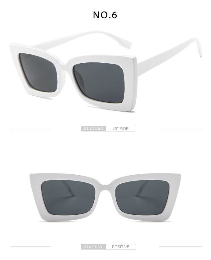 BSCI Trendy Fashion Sunglasses Women Rectangle Frame Clear Mirror Lens Glasses UV400 3