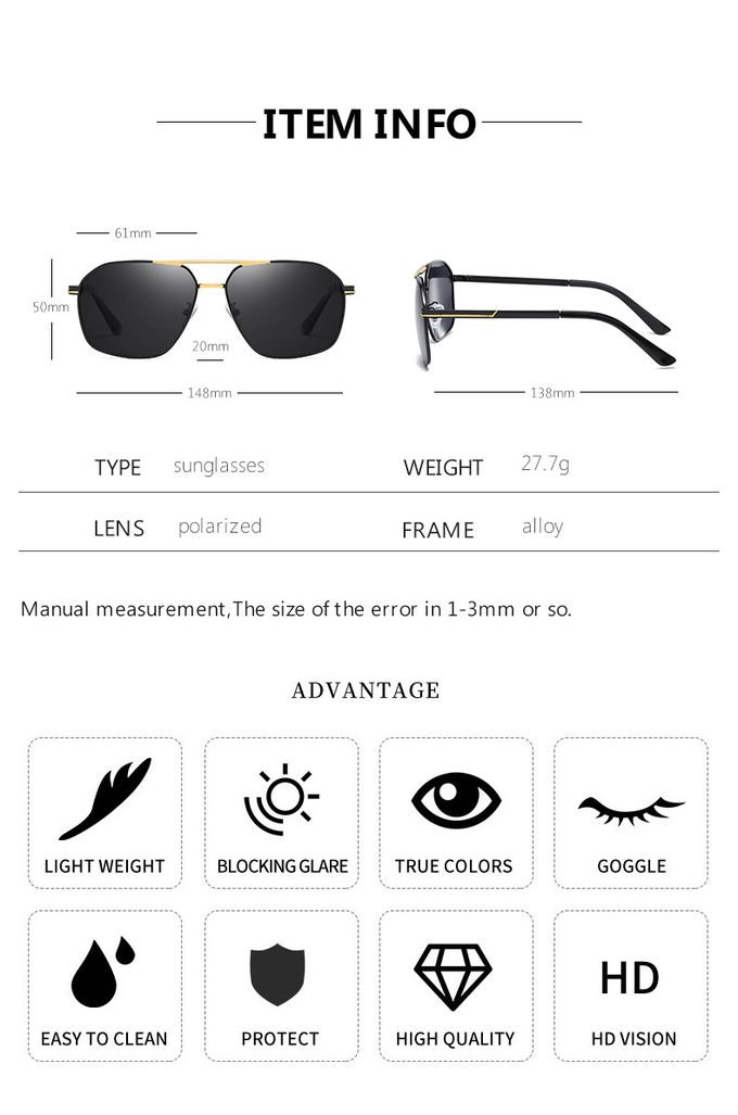 Men Polarized HD Drive Retro Pilot Sunglasses Anti Glare Goggles Ultralight Frame 10