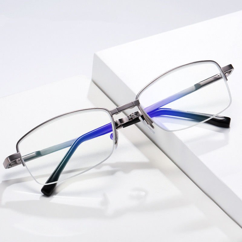 China Promotion Metal Frame Reading Eyeglasses 139MM Anti Blue Light AC Lens company
