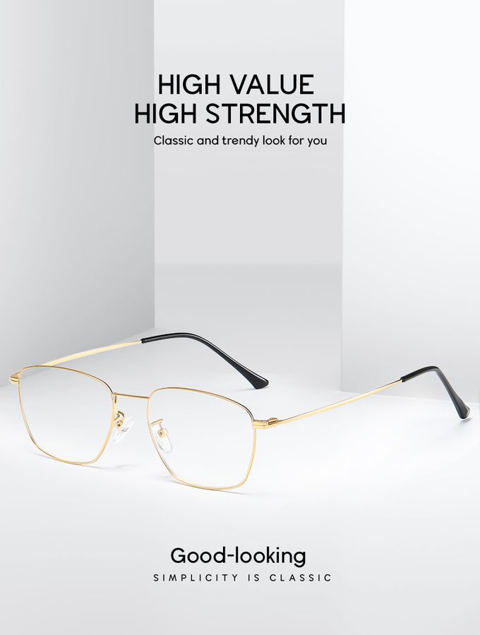 Metal Stainless Steel 140MM Men'S Reading Eyeglasses BSCI Designer Reading Glasses With Pouch 0