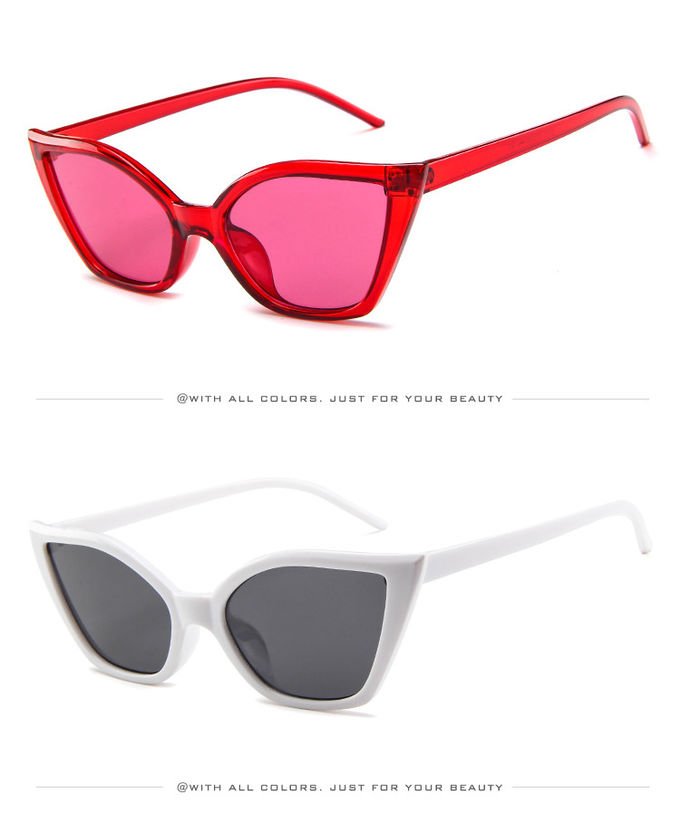 Women'S Triangle Shape BSCI Small Frame Cat Eye Sunglasses 147MM 2
