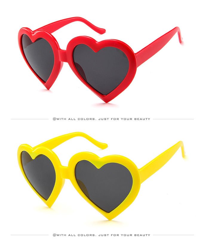 Women UV400 BSCI Love Heart Shaped Sunglasses Cat Eye Mod Vintage Style 2