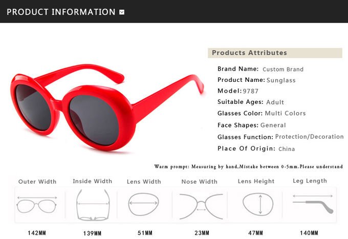 Fashion 2020 BSCI 140MM Oval Shape Sunglasses Multi Color UV400 Promotion 4