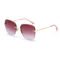 Rectangle Trimmed Women Rimless Crystal Sunglasses 140mm Metal Frame Polarized