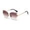 Rimless Gradient Lens Oversize Women 139mm Metal Frame Polarized Sunglasses