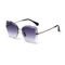 Rimless Gradient Lens Oversize Women 139mm Metal Frame Polarized Sunglasses