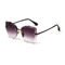 Rimless Gradient Lens Oversize Women 139mm Metal Frame Polarized Sunglasses