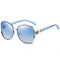 Four Leaf Clover Elegant Glass Lens Metal Frame Polarized Sunglasses Diamond Studded