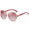 Four Leaf Clover Elegant Glass Lens Metal Frame Polarized Sunglasses Diamond Studded