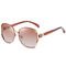 Four Leaf Clover Elegant Glass Lens Metal Frame Polarized Sunglasses Diamond Studded